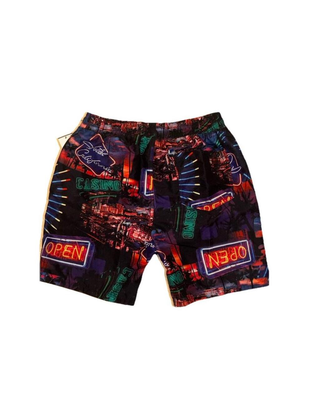 Surf Society Swimwear Men's Drawstring Shorts Casino/Hotel Vegas Large